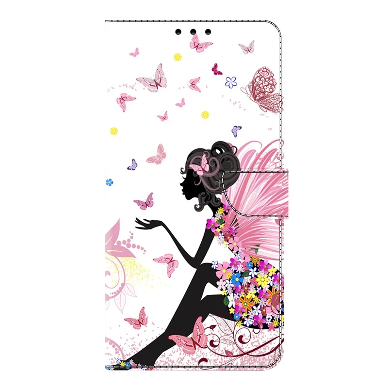 PU Leather Case For Xiaomi Redmi 15C 5G (EU) (173mm)  /  4G (EU) (173mm)  /  Poco C85 4G (173mm) Foldable Stand Wallet Pattern Printing Flip Phone Cover - Butterfly Woman