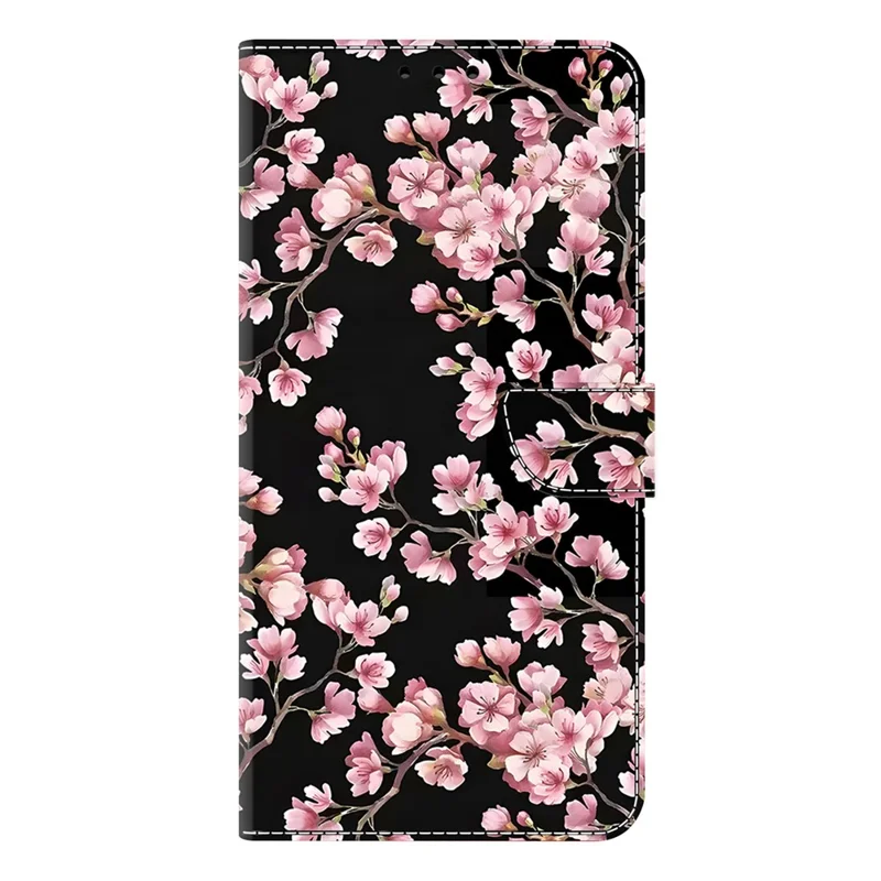 For Xiaomi 15T Pro Case Foldable Stand Wallet Pattern Printing PU Leather Flip Phone Cover - Peach Blossom
