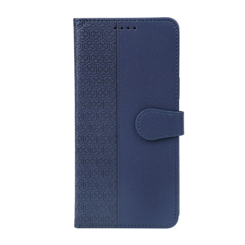 For OnePlus 15R 5G / Ace 6T 5G / Ace 6 5G Case Magnetic Clasp Four Leaf Clover Leather Wallet - Blue