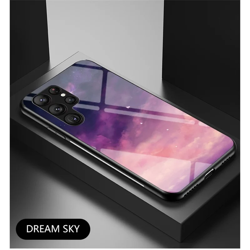 Чехол для телефона TPU PC Tempered Glass для Samsung Galaxy S23 Ultra, противоударный чехол с принтом звездного неба, защитный чехол для телефона - Звездное небо