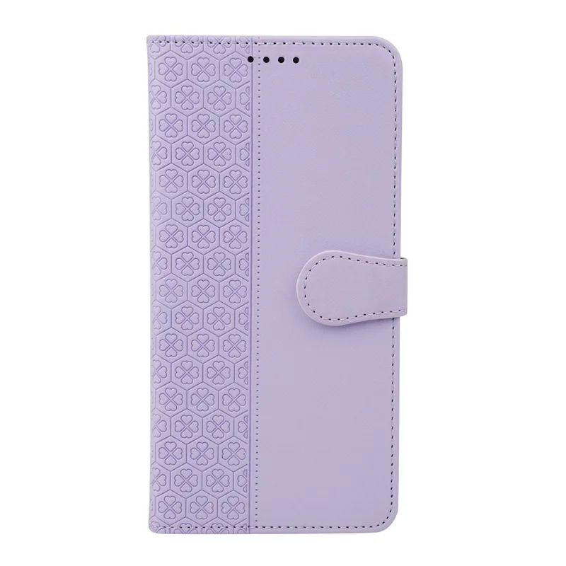 Voor Oppo Find X9 Pro 5G hoesje met magnetische sluiting Vierbladsklaver Leer telefoonhoesje - Lichtpaars