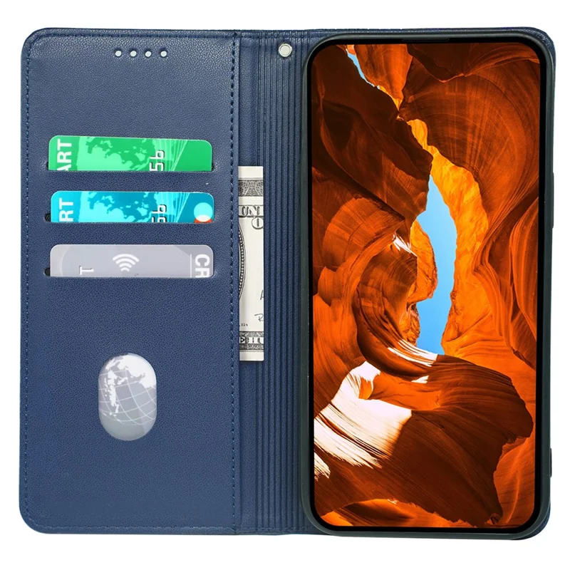 Чехол для Oppo A6 Pro 5G Four Leaf Clover Leather Flip Phone Cover Stand Wallet - Синий