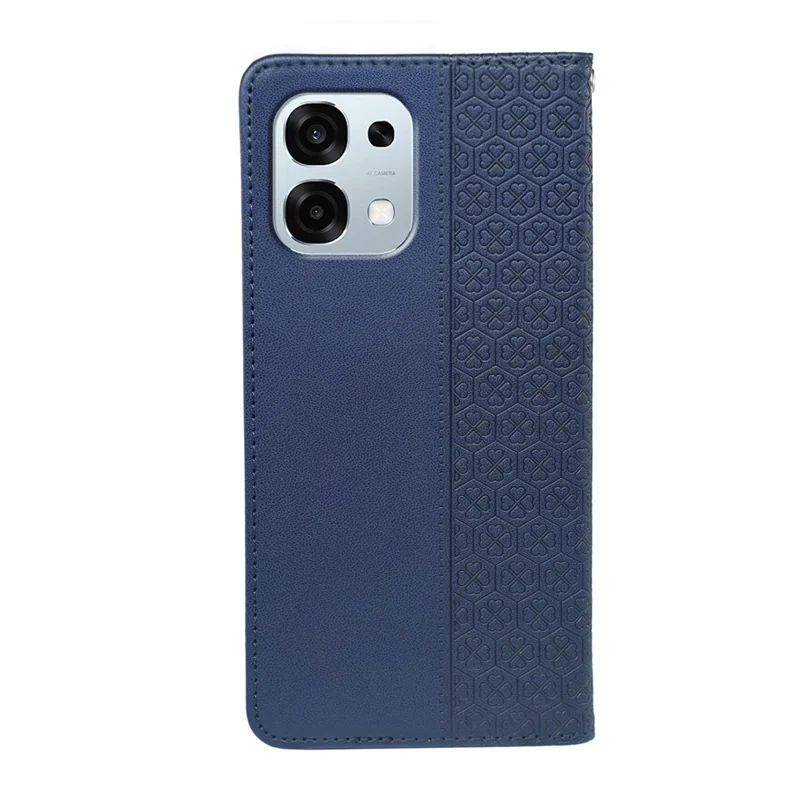 Чехол для Oppo A6 Pro 5G Four Leaf Clover Leather Flip Phone Cover Stand Wallet - Синий