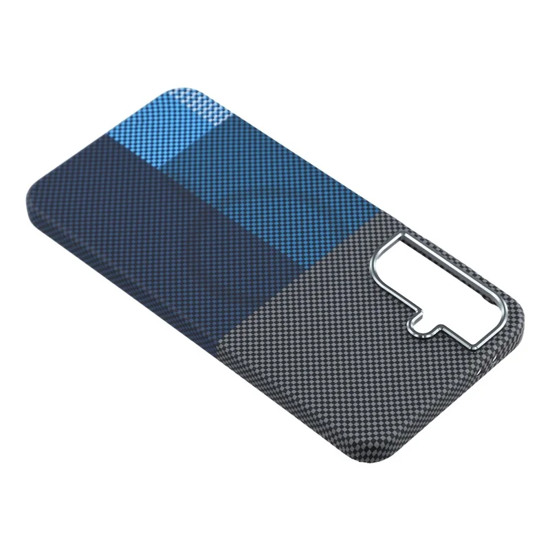 For Samsung Galaxy A56 5G Magnetic Case Water Transfer Printing Metal Frame PC Phone Back Cover - Square Blue