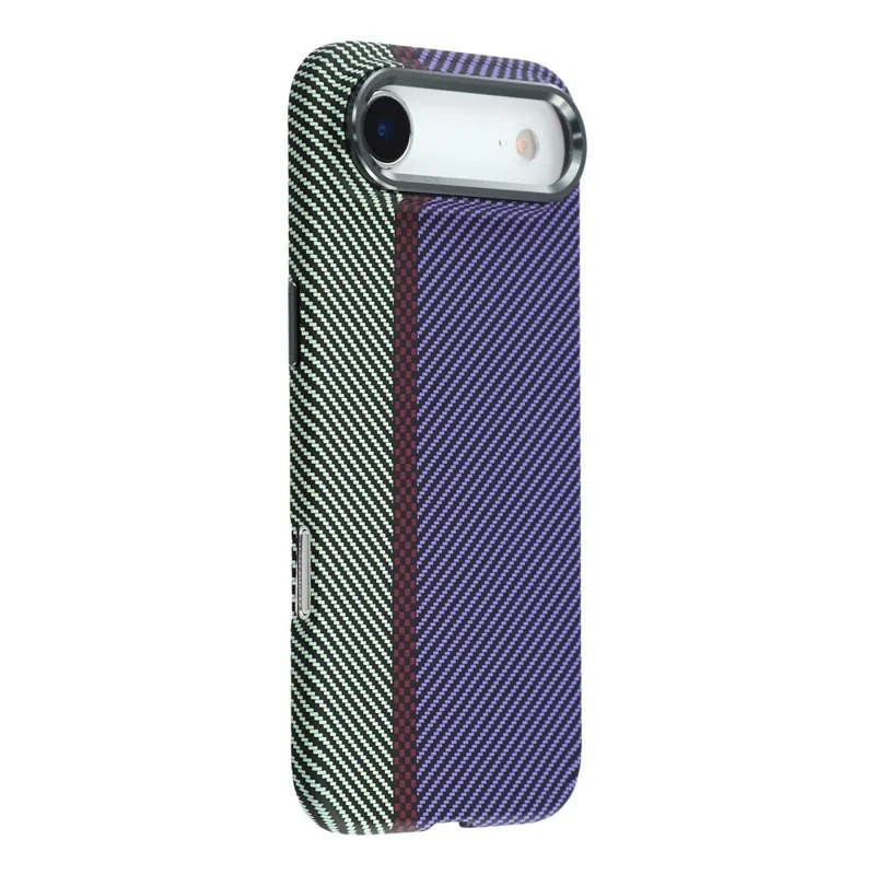 For iPhone Air Magnetic Case Water Transfer Printing Metal Frame PC Phone Back Cover - Striped Purple