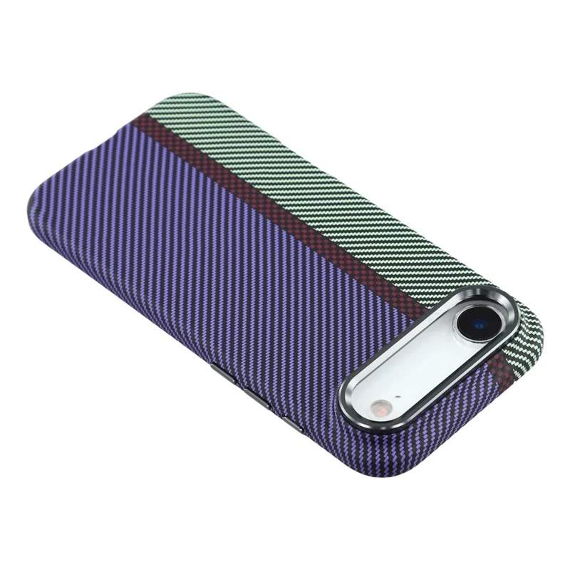 For iPhone Air Magnetic Case Water Transfer Printing Metal Frame PC Phone Back Cover - Striped Purple