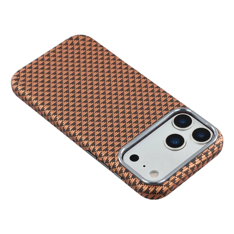 For iPhone 17 Pro Magnetic Case Water Transfer Printing Metal Frame PC Phone Back Cover - Golden Triangle