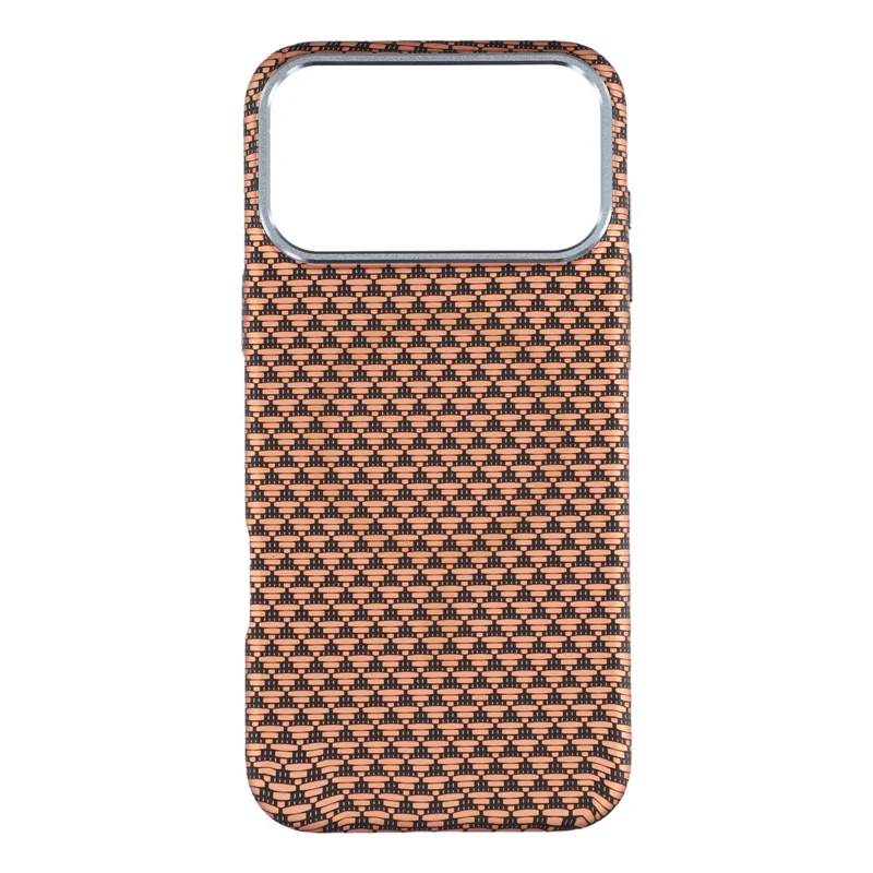 For iPhone 17 Pro Max Magnetic Case Water Transfer Printing Metal Frame PC Phone Back Cover - Golden Triangle