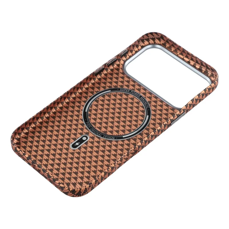 For iPhone 17 Pro Max Magnetic Case Water Transfer Printing Metal Frame PC Phone Back Cover - Golden Triangle