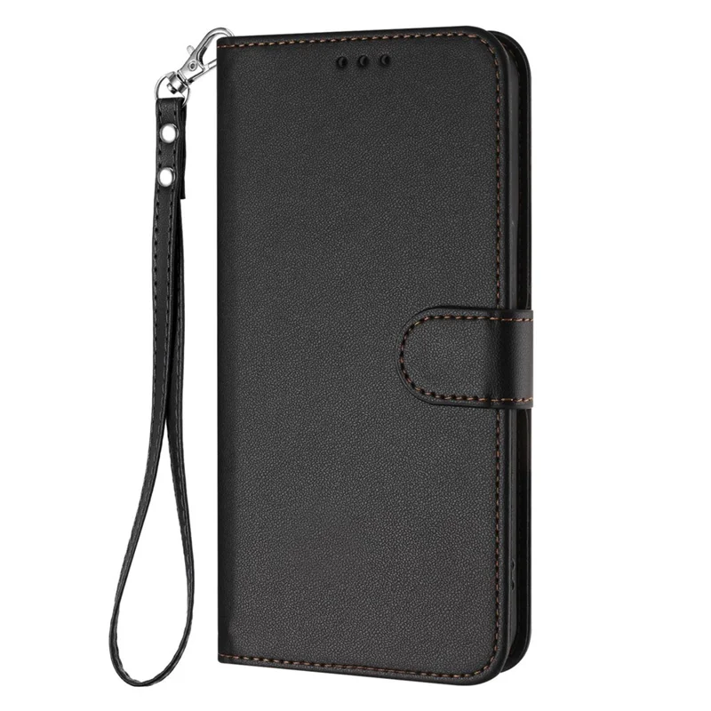 Bulk Purchasing For Samsung Galaxy S24 Ultra Leather Phone Cover Wallet Stand with Wrist Strap Shockproof Wallet Case - Black