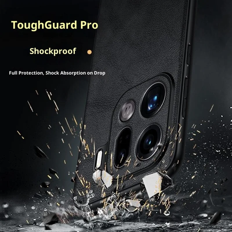 SULADA Pour Oppo Find X9 Pro 5G Étui Cuir PU + TPU + PC Coque Arrière - Noir