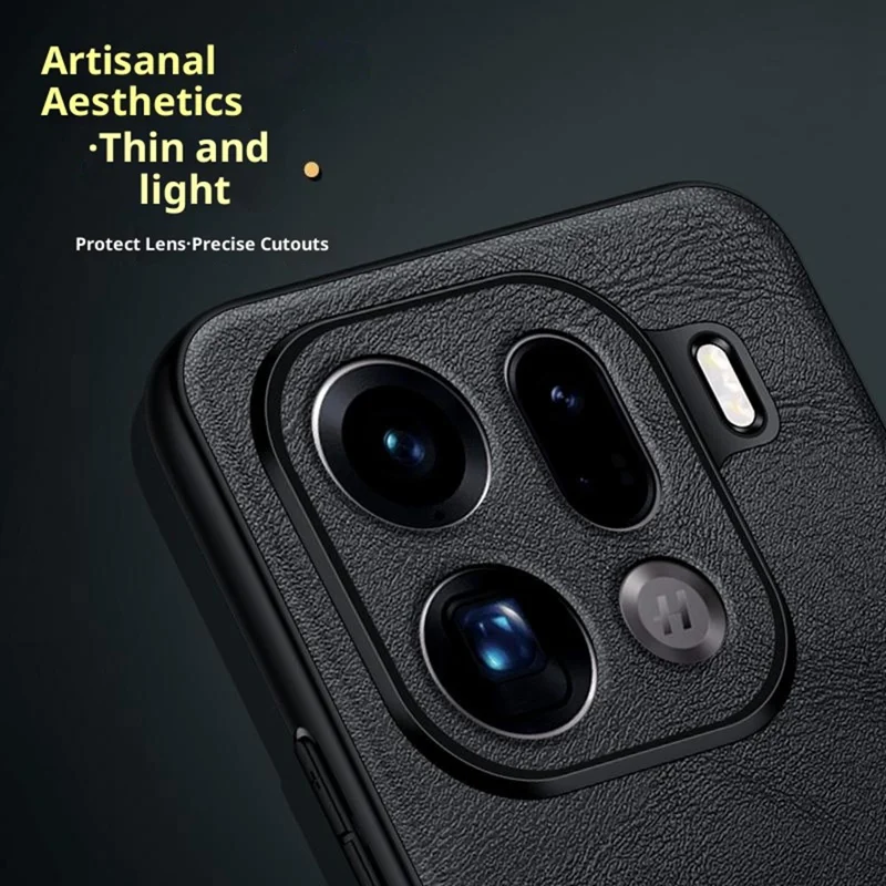 SULADA Pour Oppo Find X9 Pro 5G Étui Cuir PU + TPU + PC Coque Arrière - Noir