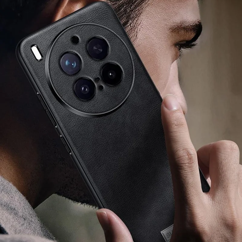 Étui pour vivo X300 Pro 5G SULADA en cuir PU + TPU + coque arrière en PC - Noir