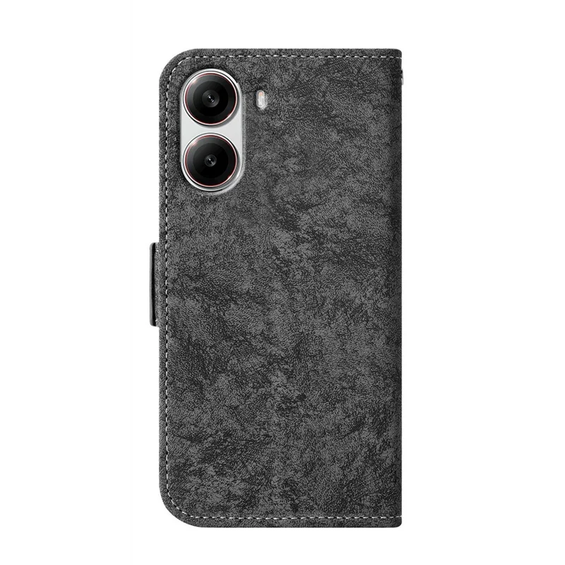 Voor Xiaomi Redmi Turbo 4 5G / Poco X7 Pro 5G hoesje met waterverf schilderij portemonnee PU lederen telefoonhoes met draaiende kaartsleuven - Zwart