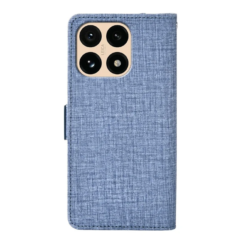 For Xiaomi 15T Case Jean Cloth Texture PU Leather Wallet Phone Cover with Rotating Card Slots - Blue