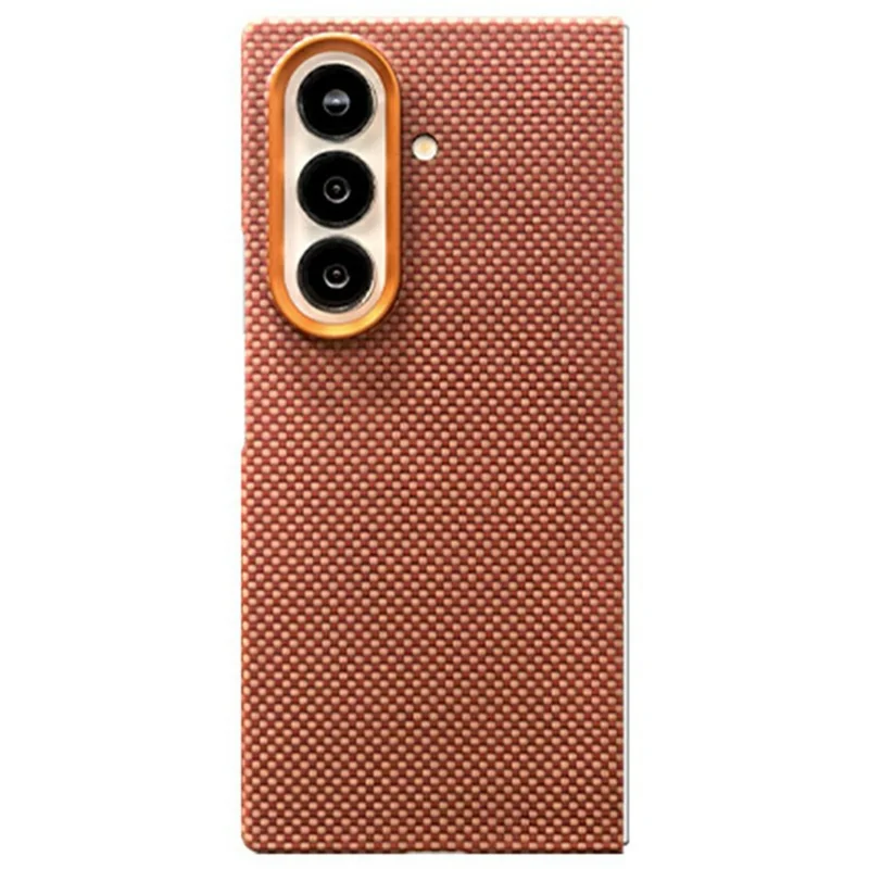 Für Samsung Galaxy Z Fold7 5G Aramid-Faser-Hülle kompatibel mit MagSafe Slim Phone Cover mit Metalllinsenrahmen (nur Rückseite)