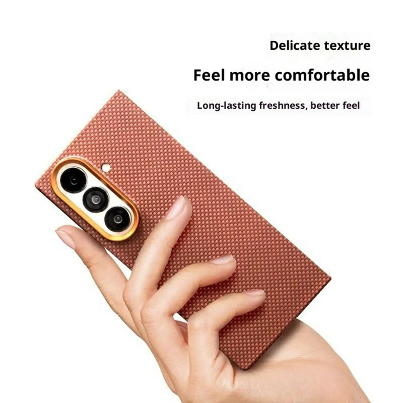 Für Samsung Galaxy Z Fold7 5G Aramid-Faser-Hülle kompatibel mit MagSafe Slim Phone Cover mit Metalllinsenrahmen (nur Rückseite)