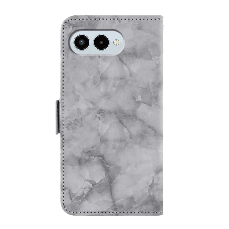 Custodia in pelle per T-Mobile REVVL 8 / T Phone 3 con motivo marmorizzato, cover portafoglio con supporto e cinturino da polso - Grigio