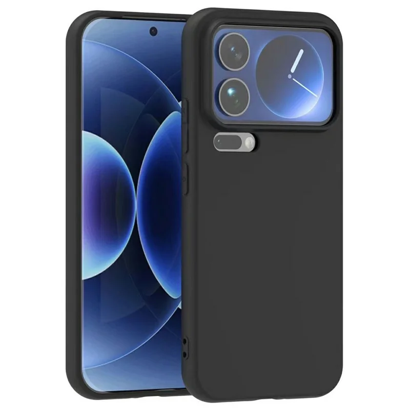 For Xiaomi 17 Pro Max Case Soft Matte Back TPU Black Phone Cover (Large Cutout)