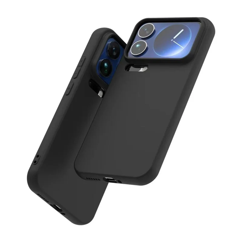 For Xiaomi 17 Pro Max Case Soft Matte Back TPU Black Phone Cover (Large Cutout)