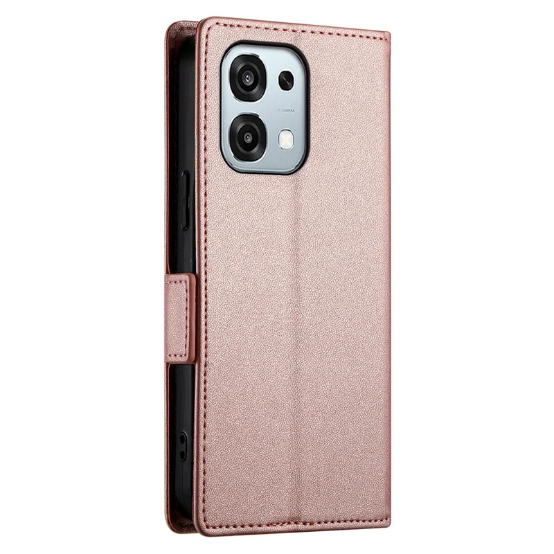 Standaard hoesje voor Oppo F31 5G / A6 Pro 5G / A6 Pro 4G PU Leather portemonnee telefoonhoes - Roze goud