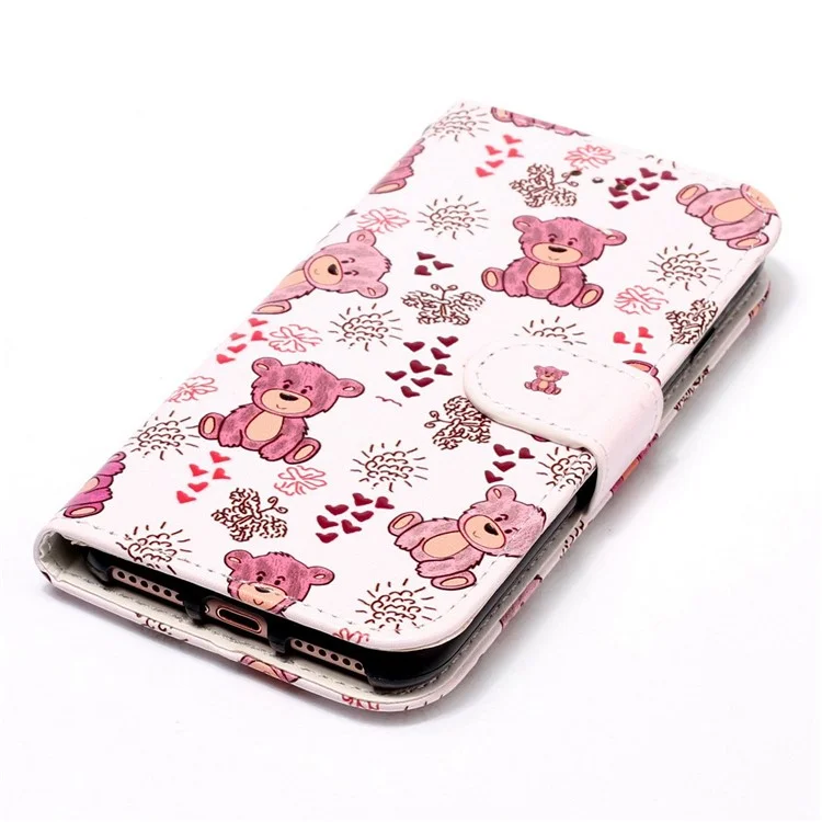 Pour Xiaomi 12 Lite 5G Motif gaufré Housse de téléphone PU Cuir+TPU Support pliable Portefeuille Étui avec Sangle à main - Ours