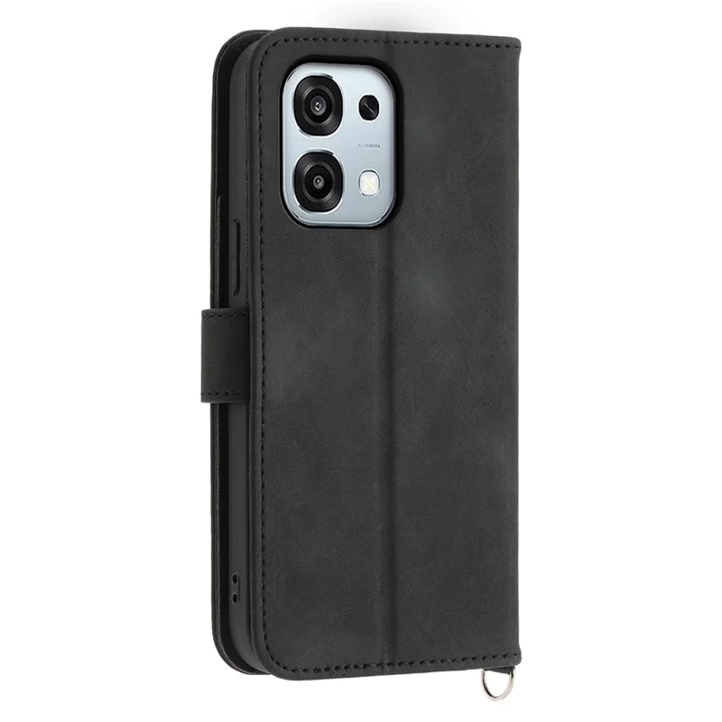 Geldbörse-Hülle für Oppo F31 5G / A6 Pro 5G / A6 Pro 4G Blumenmuster PU-Leder Handyhülle mit Riemen - Schwarz