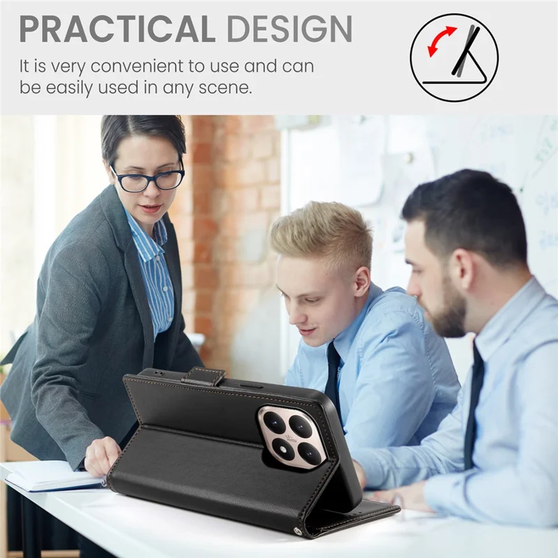 Чехол-книжка Xiaomi 15T из искусственной кожи, черный