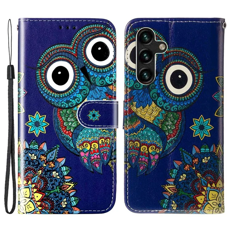 Pour Samsung Galaxy A04s 4G (164,7 x 76,7 x 9,1 Mm) Modèle de Téléphone en Relief Case de Portefeuille en Cuir PU TPU Avec Support / Sangle - Chouette