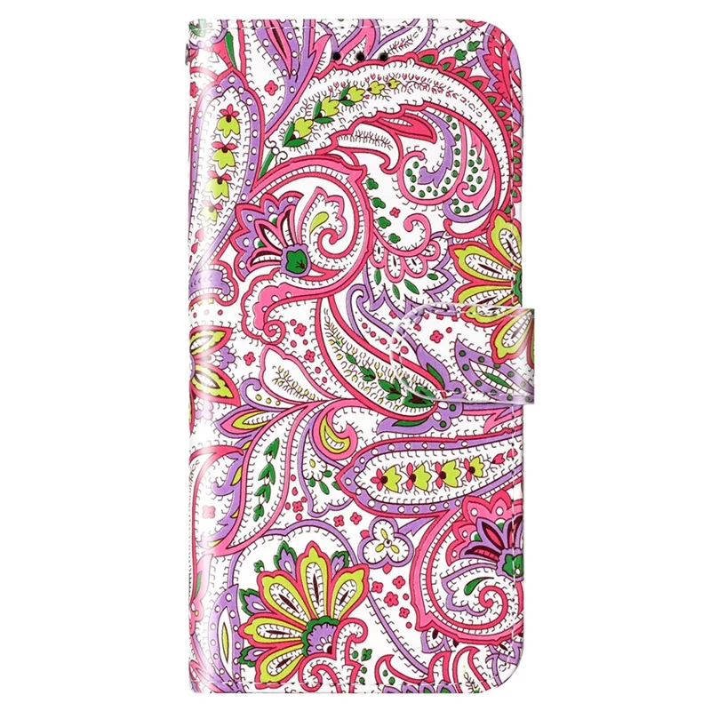 For Samsung Galaxy A04s 4G (164.7mm) Pattern Embossed Phone Case PU Leather TPU Wallet Case with Stand / Hand Strap - Flower