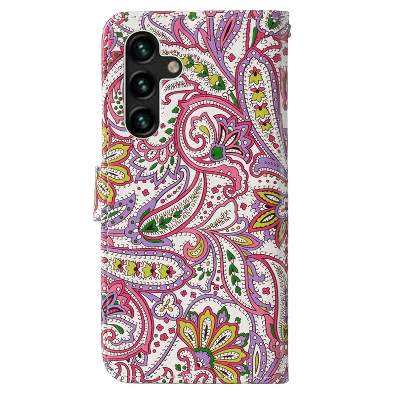 For Samsung Galaxy A04s 4G (164.7mm) Pattern Embossed Phone Case PU Leather TPU Wallet Case with Stand / Hand Strap - Flower