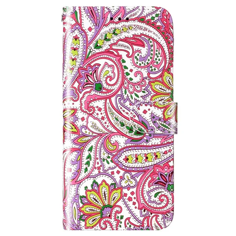 Para Oppo A57 (2022) 5G / A57 4G / A77 5G / A57s 4G Wallet Phone Case Pattern Embossed PU Leather TPU Stand Case with Hand Strap - Flower