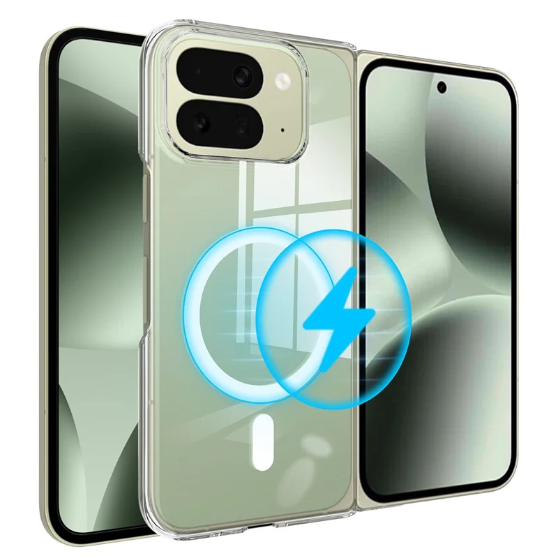 For Google Pixel 10 Pro Fold Clear Phone Magnetic Case TPU+Acrylic Back Cover - Clear