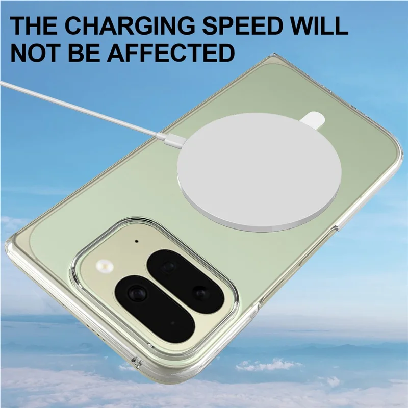 For Google Pixel 10 Pro Fold Clear Phone Magnetic Case TPU+Acrylic Back Cover - Clear