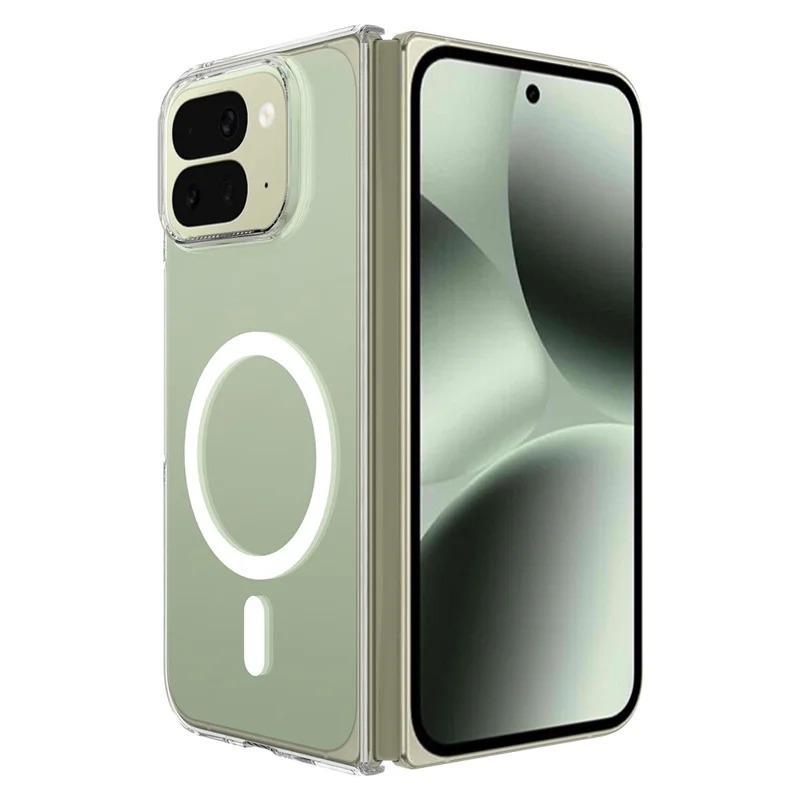 For Google Pixel 10 Pro Fold Clear Phone Magnetic Case TPU+Acrylic Back Cover - Clear
