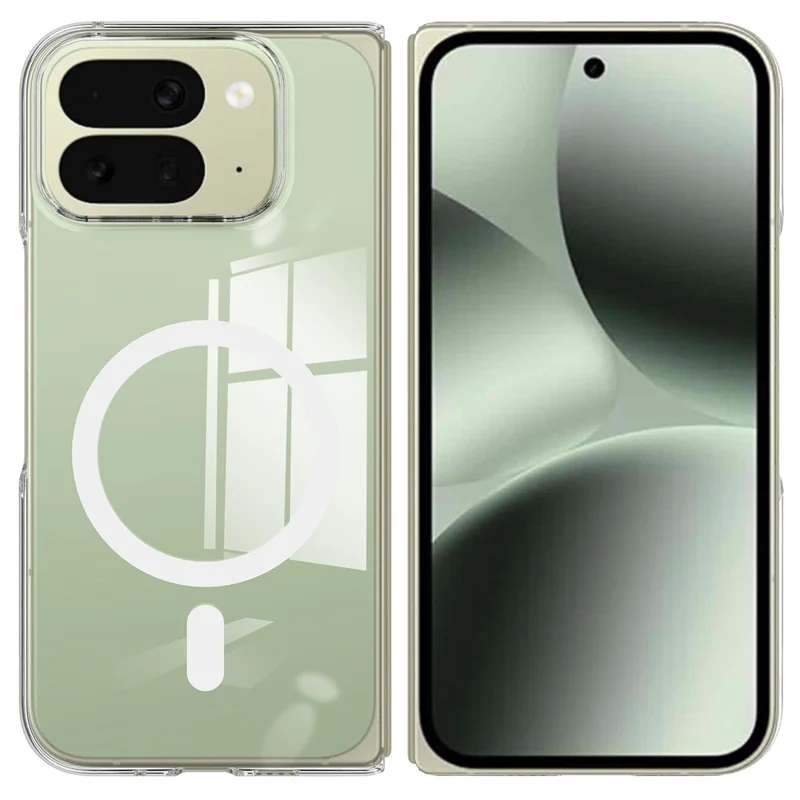 For Google Pixel 10 Pro Fold Clear Phone Magnetic Case TPU+Acrylic Back Cover - Clear