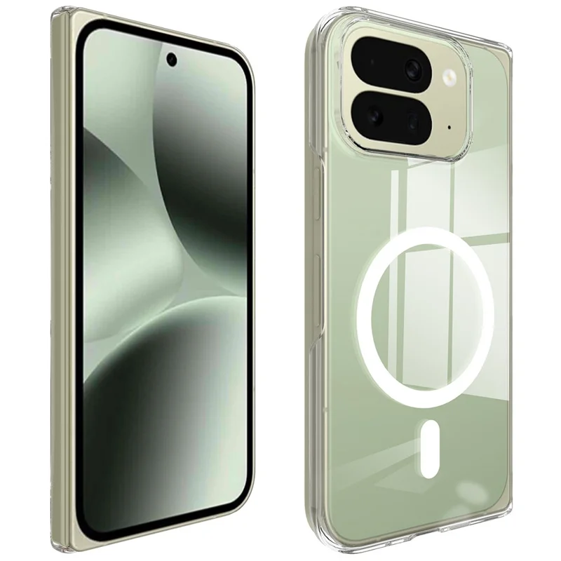For Google Pixel 10 Pro Fold Clear Phone Magnetic Case TPU+Acrylic Back Cover - Clear