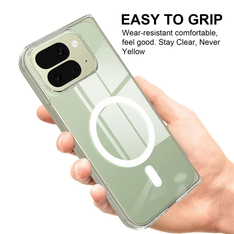 For Google Pixel 10 Pro Fold Clear Phone Magnetic Case TPU+Acrylic Back Cover - Clear