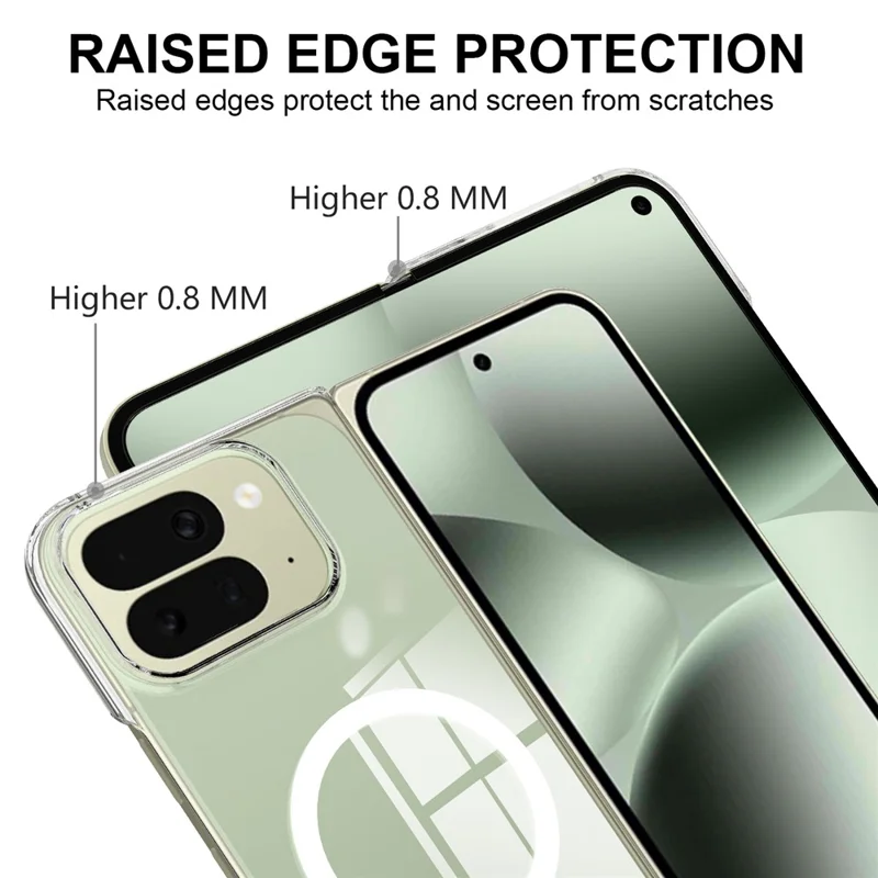For Google Pixel 10 Pro Fold Clear Phone Magnetic Case TPU+Acrylic Back Cover - Clear