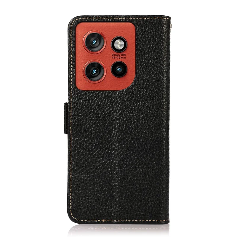 KHAZNEH для чехла Motorola Edge 60 Neo 5G, настоящая кожа коровы, RFID-блокировка - черный