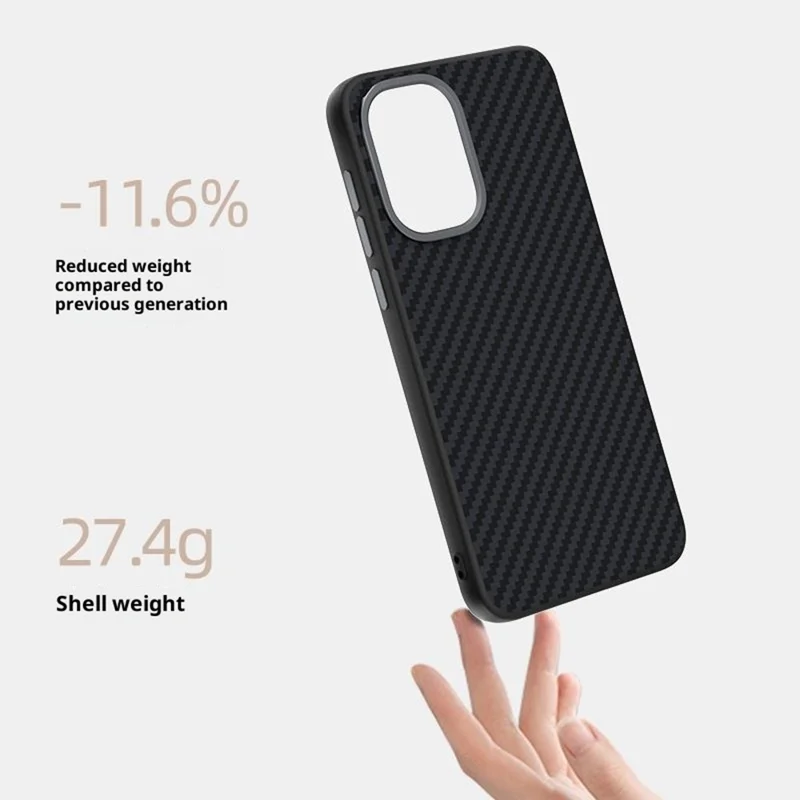 ABEEL For OnePlus Ace 6 5G Magnetic Case Wide Carbon Fiber Texture Back Cover - Black