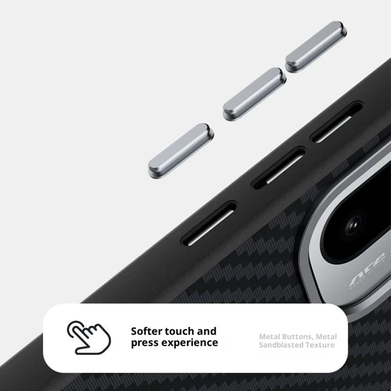 ABEEL For OnePlus Ace 6 5G Magnetic Case Wide Carbon Fiber Texture Back Cover - Black
