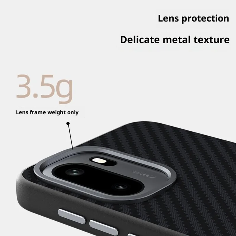 ABEEL For OnePlus Ace 6 5G Magnetic Case Wide Carbon Fiber Texture Back Cover - Black