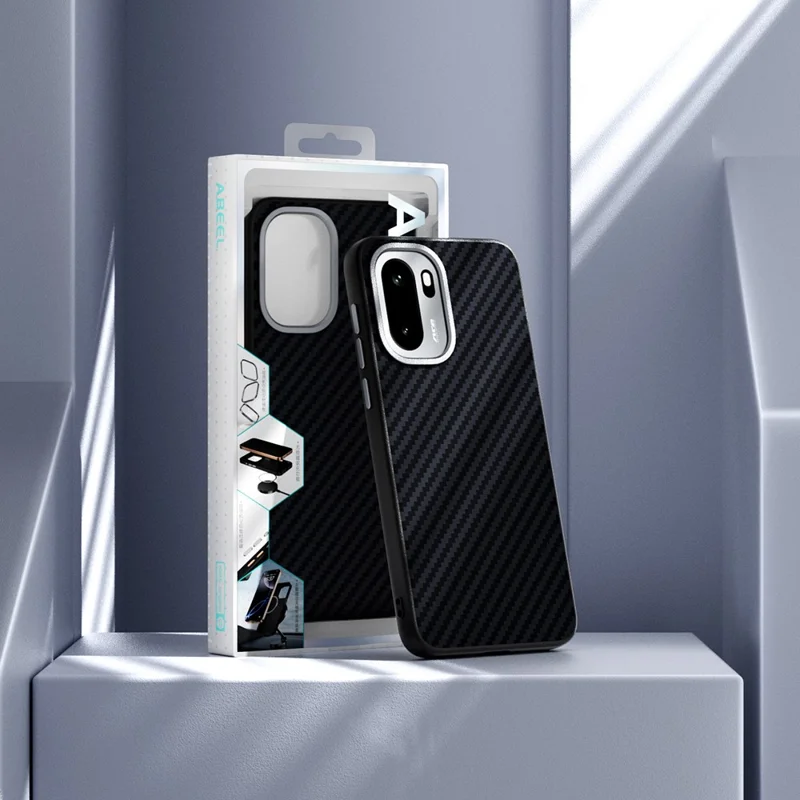 ABEEL For OnePlus Ace 6 5G Magnetic Case Wide Carbon Fiber Texture Back Cover - Black