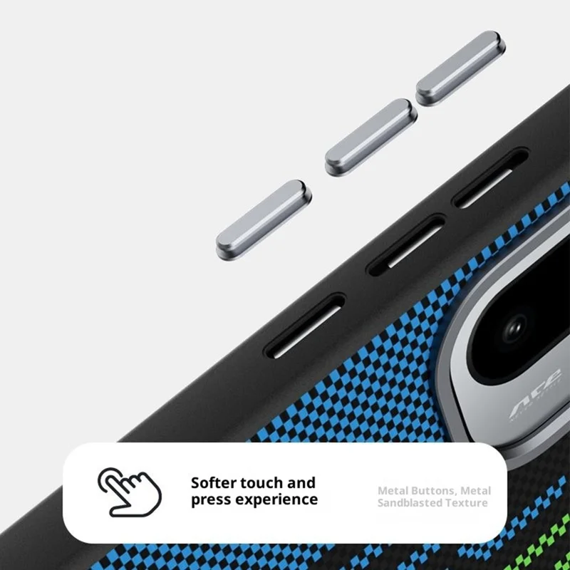 ABEEL For OnePlus Ace 6 5G Magnetic Case Micro-Embossing 6D Printed PC TPU Aluminum Alloy Leather Phone Cover - Outstanding No. 1