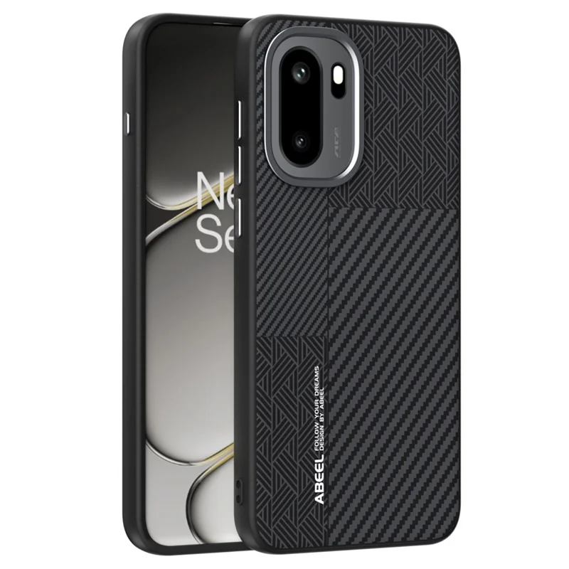 ABEEL For OnePlus Ace 6 5G Magnetic Case PC + TPU + Aluminum Alloy + PU Leather Slim Phone Back Cover - Texture 3