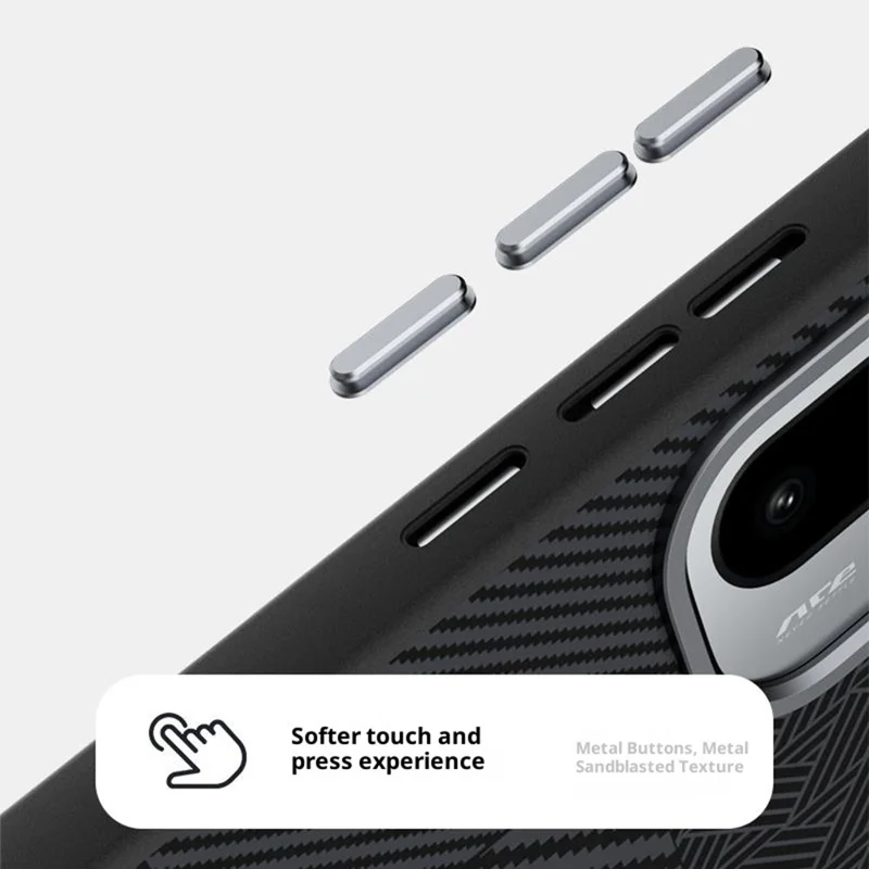 ABEEL For OnePlus Ace 6 5G Magnetic Case PC + TPU + Aluminum Alloy + PU Leather Slim Phone Back Cover - Texture 3