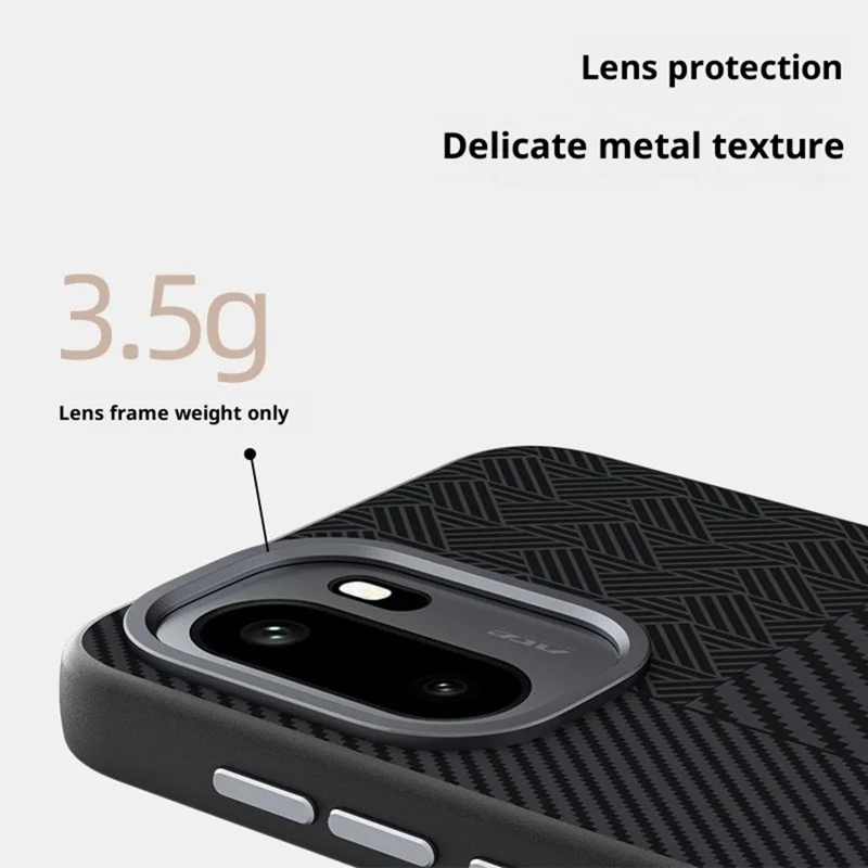 ABEEL For OnePlus Ace 6 5G Magnetic Case PC + TPU + Aluminum Alloy + PU Leather Slim Phone Back Cover - Texture 3