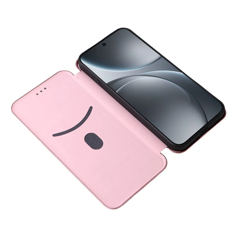 Для Oppo Find X9 5G Case Carbon Fiber Texture Drop-Proof PU Leather Phone Cover - Rose Gold