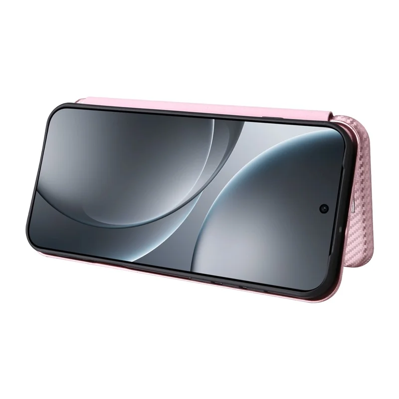 Для Oppo Find X9 5G Case Carbon Fiber Texture Drop-Proof PU Leather Phone Cover - Rose Gold